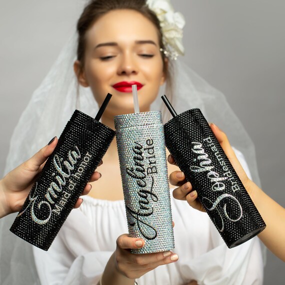 Bridesmaid Tumblers Personalized Custom Skinny Tumbler With Etsy