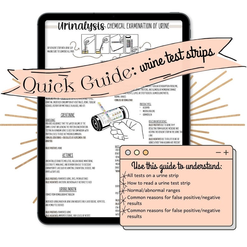 Urinalysis: A Quick Guide to Urine Test Strips - Etsy