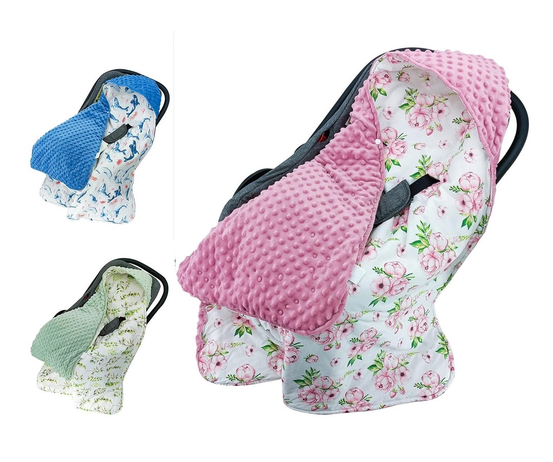 Baby Car Seat Blanket Reversible Wrap Swaddle Plush Soft Double Sided