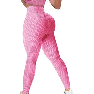 TIK Tok Leggings Women Butt Lifting Workout Tights Plus Sports Waist Yoga Pants High waisted Anti-Cellulite Pink