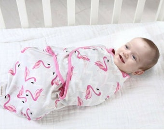 Baby Swaddle Blanket Wrap Newborn & Infant, 0-6 Months, 100% Breathable Organic Cotton Swaddles, Adjustable