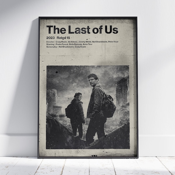 The Last of Us retro inspired poster. Vintage style tribute print of this classic horror series. Fine art print on 230gsm archival paper.