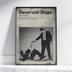 Reservoir Dogs movie poster. Vintage style tribute print of this classic Quentin Tarantino movie. Fine art print on 230gsm matt paper.