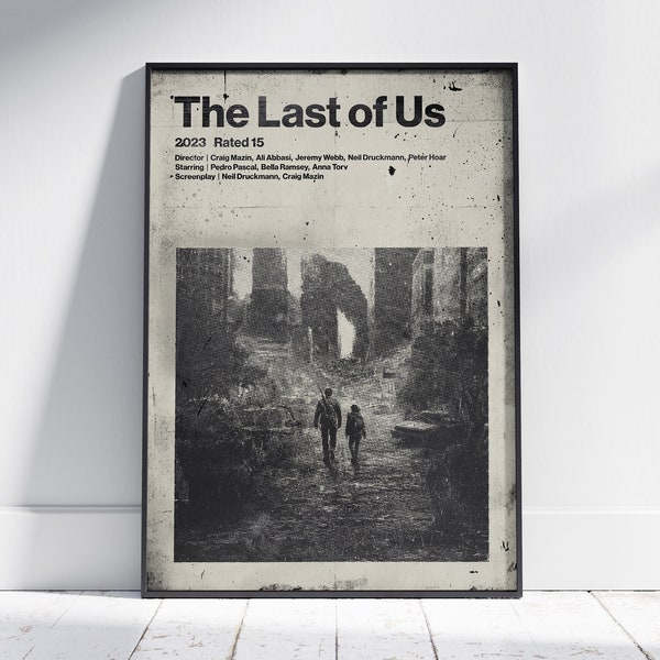 The Last of Us retro inspired poster. Vintage style tribute print of this classic horror series. Fine art print on 230gsm archival paper.