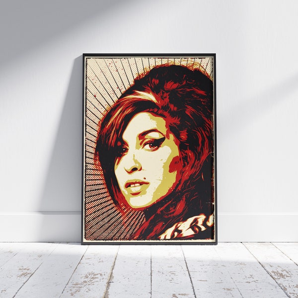 Amy Winehouse pop art print. On A4/A3 fine art paper. Street/pop art. OBEY poster.