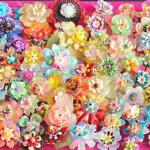 Vintage to now Flower beads Handcrafted Pre-made Stacked Flower charms sets