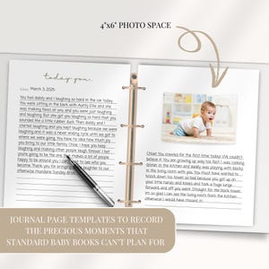 Livre de souvenirs Les premières images de bébé, livre de bébé imprimable, souvenir nouveau-né, téléchargement immédiat, livre de bébé moderne, non sexiste, modèle modifiable image 6