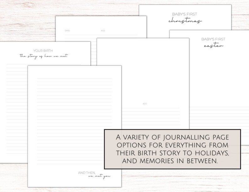 Minimalist Printable Baby Book Milestone Tracker Baby Etsy