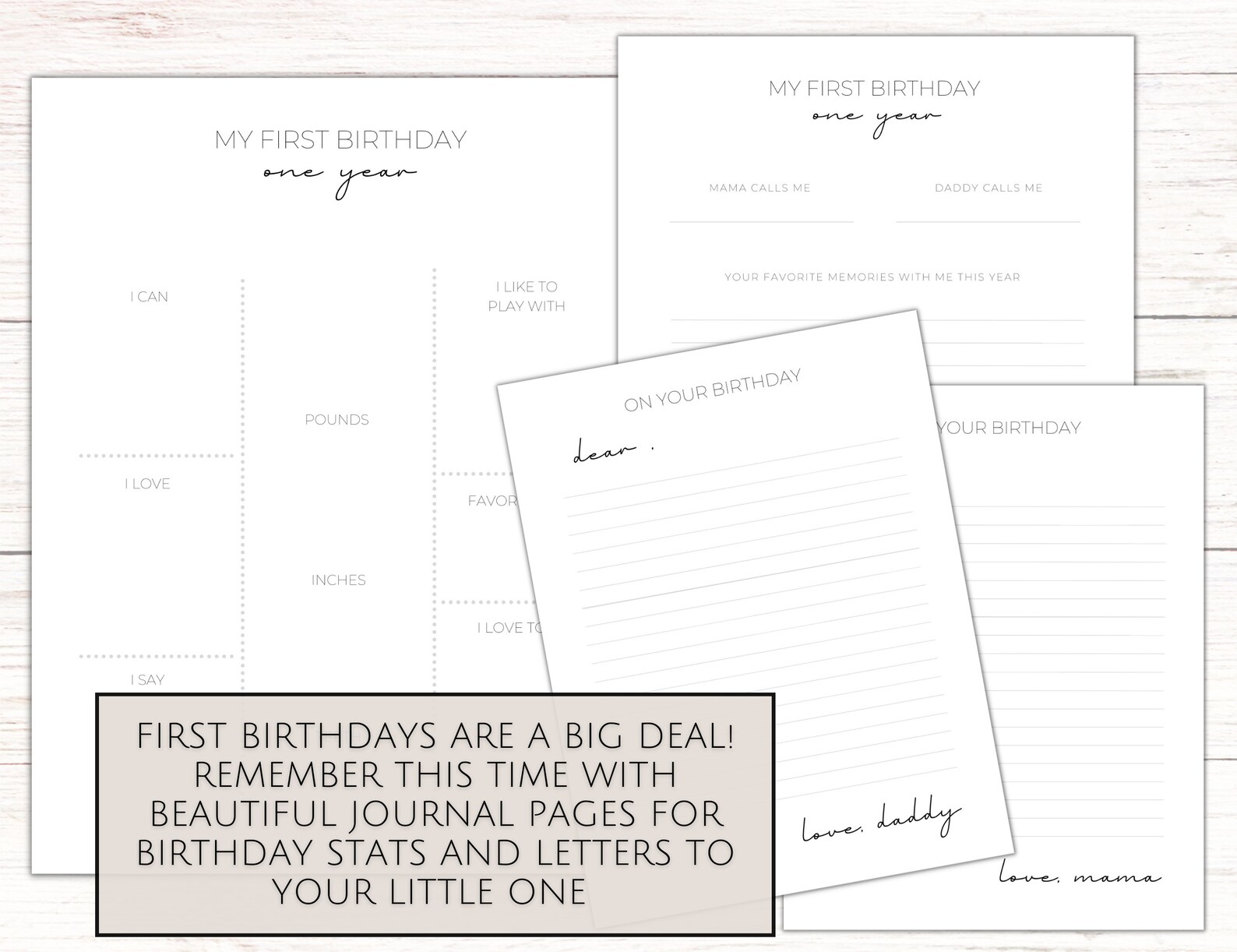 Minimalist Printable Baby Book Milestone Tracker Baby Etsy