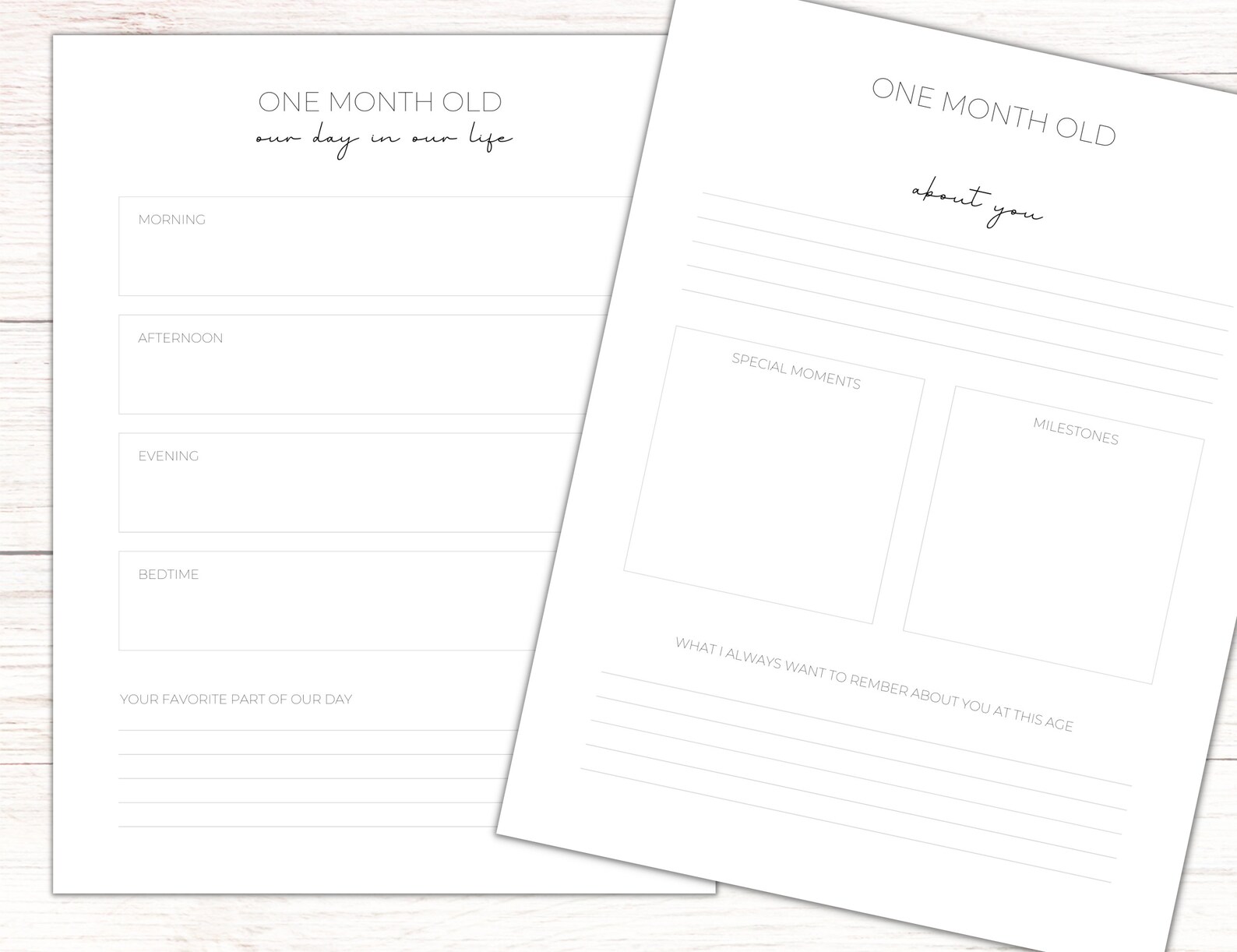 Minimalist Printable Baby Book Milestone Tracker Baby Etsy