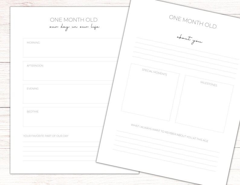 Minimalist Printable Baby Book Milestone Tracker Baby Etsy