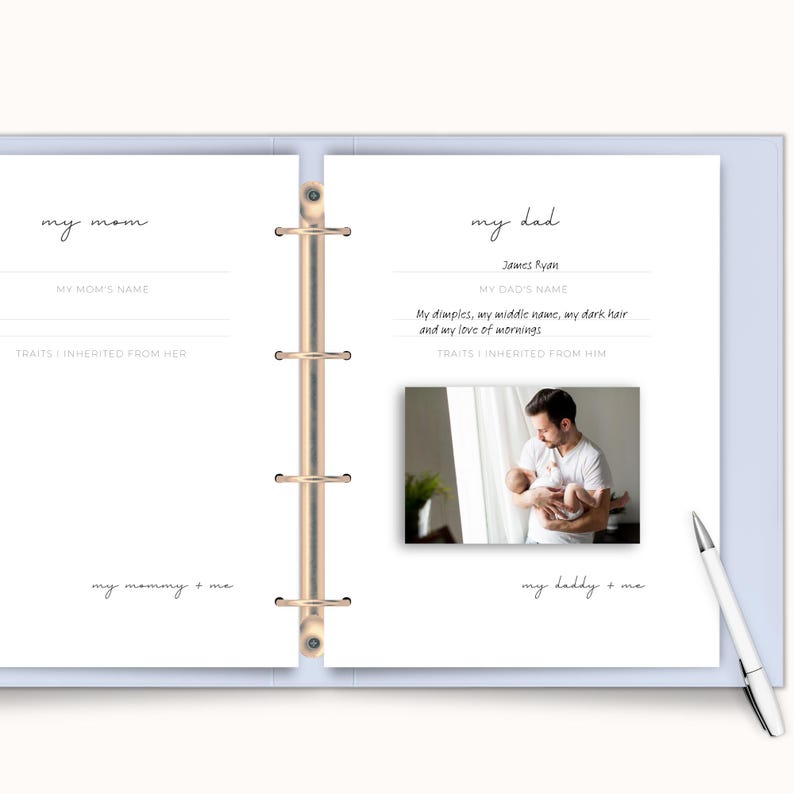 Minimalistisch afdrukbaar babyboek, mijlpaaltracker, babydagboek, genderneutraal kraamcadeau afbeelding 4