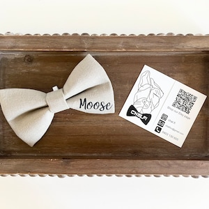 PERSONALISED 100% Linen Dog Bow Ties