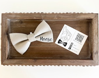 PERSONALISED 100% Linen Dog Bow Ties