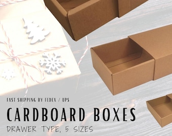 10pcs Cardboard Drawer Boxes, Packaging Boxes, Shipping Box, Mailer Packing Box, Kraft Gift Box, Sliding Drawer Box, Sleeve Paper Box