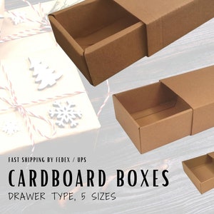 10pcs Cardboard Drawer Boxes, Packaging Boxes, Shipping Box, Mailer Packing Box, Kraft Gift Box, Sliding Drawer Box, Sleeve Paper Box