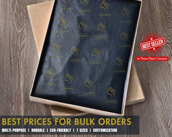 Custom Black Tissue Paper, Gift Packing, Logo Print Tissue Paper, Gift Wrapping, Personalized Tissue , Branded Packaging, Cloth Packaging