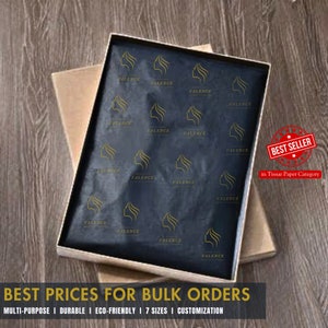 Custom Black Tissue Paper, Gift Packing, Logo Print Tissue Paper, Gift Wrapping, Personalized Tissue , Branded Packaging, Cloth Packaging