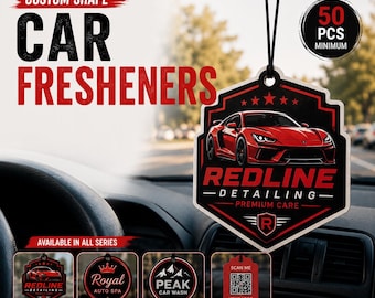 Standard Series Custom Air Fresheners, Custom Car Freshener, Logo Freshener, Personalized Car Air Freshener, Car Parfume, Hanging Freshener