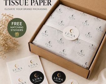 20" x 28" (50x70cm) Custom Logo Tissue Paper | Branded Packaging Paper | Personalized Gift Wrap | Luxury Packaging for Small Business |