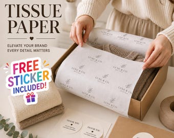 16.5"x11.7" (A3size)  Custom Logo Tissue Paper | Branded Packaging Paper | Personalized Gift Wrap | Luxury Packaging for Small Business |