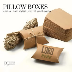 Eco-Friendly Kraft Pillow Boxes, Custom Packaging, Logo Packaging, Product Packaging, Kraftbox, Gift Box, Custom Logo Box, Rustic Packaging
