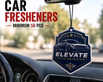 Budget Series Custom Air Fresheners, Custom Car Freshener, Logo Freshener, Personalized Car Air Freshener, Car Parfume, Hanging Freshener