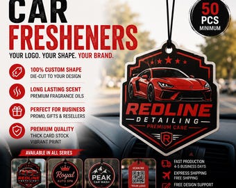 Standard Series Custom Air Fresheners, Custom Car Freshener, Logo Freshener, Personalized Car Air Freshener, Car Parfume, Hanging Freshener