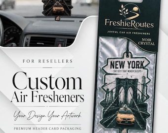 Custom Air Freshener with Logo, For Resellers, Personalized Car Freshener,  Headercard Fresheners, Bulk Promotional Business Gift