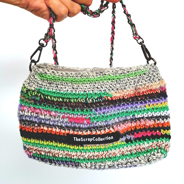 CROCHET PATTERN BAG.Bella Crochet Pattern Bag.Scrapyarn Crochet Pattern Bag.Zerowaste Crochet Pattern Bag.Beginnerfriendly.Crossover bag.