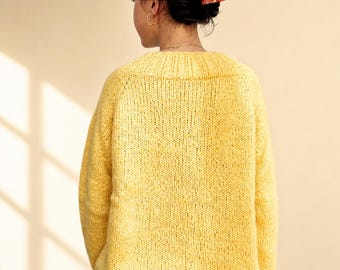 Alpaca Sweater Stina Knitting Pattern, Top Down Beginnerfriendly Cozy Pullover (PDF Pattern)