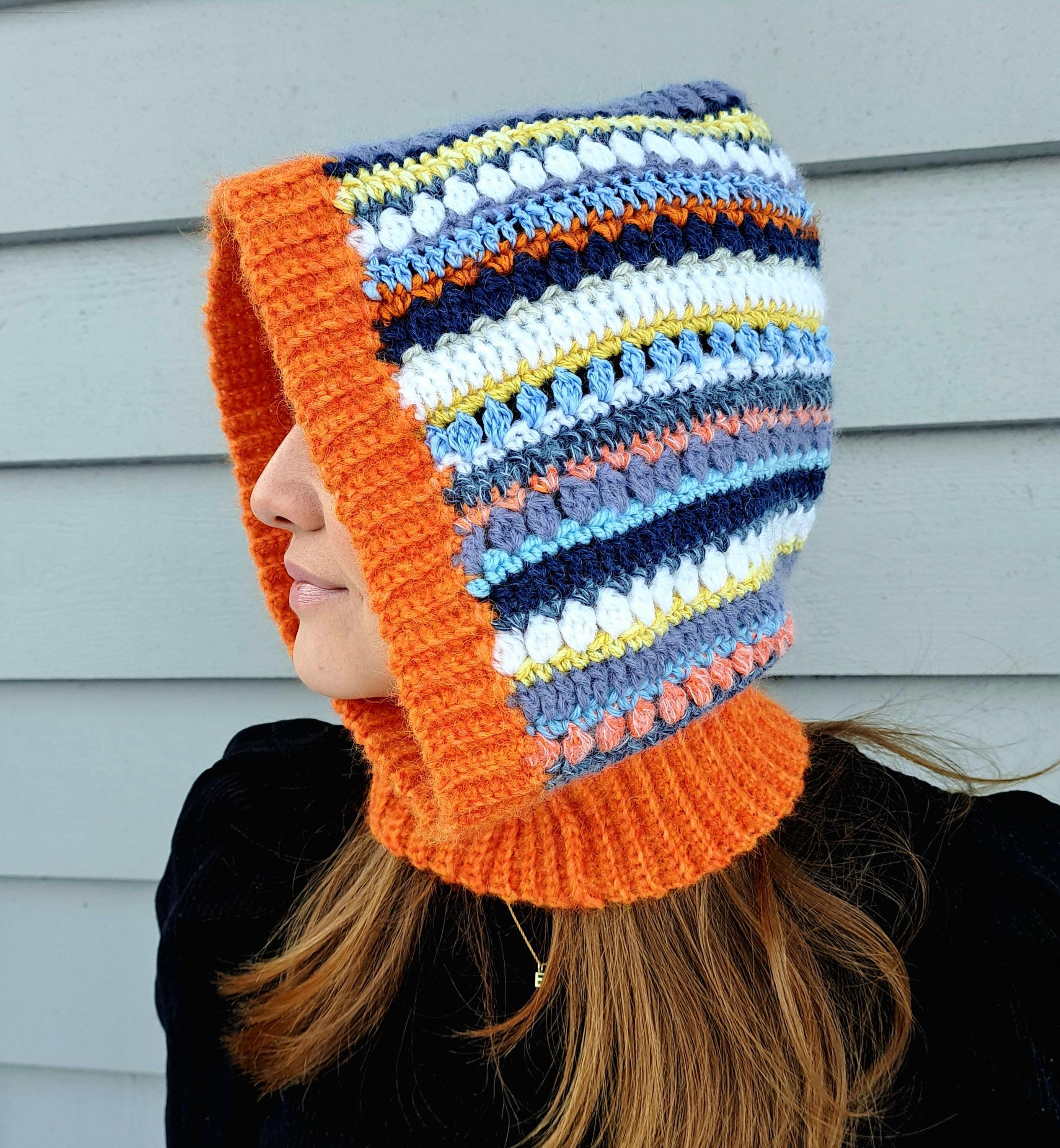 小物 DISCOVERED CROCHET BALACLAVA Granny Square Balaclava Crochet Pattern PDF, Wool Hood DIY