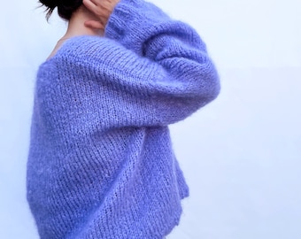 KNITTING PATTERN SWEATER Sandra Knitting Pattern Sweater Beginnerfriendly Mohair Knitting Pattern Sweater Classic V-neck Sweater Pattern