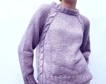 KNITTING PATTERN SWEATER.Sara Knitting Pattern Sweater. Knitting Pattern Sweater With Cables. Classic Top Down Sweater Knitting Pattern.