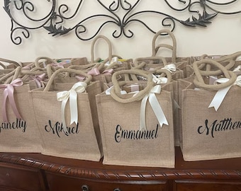 Low Price Jute Tote Bags Handcrafted With 100% Natural fabric, Small Jute Gift Bags, Burlap Jute Bag, Valentine Gift Bags, Unisex tote bags