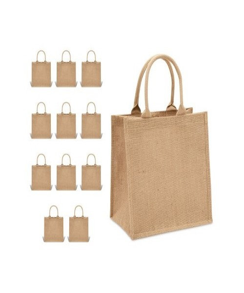 Custom Jute and Cotton Brown Luxe Tote Bag