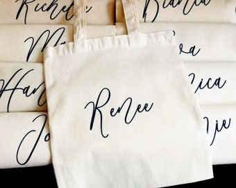 Monogram Bag, Wedding Welcome Gift Bag, Bachelorette Party Tote Bag, Personalized Bridal Party Bag, Bridesmaid Cotton Tote Bag, Cloth Bag