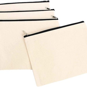 Cadeauzakje monogram, gepersonaliseerde canvas make-uptas, make-uptas voor op reis, zakje met rits, katoenen zakje met op maat bedrukt logo, etui voor haar