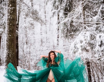 RENTAL DRESS - The Amelia  (Size XS-Medium), Photography Gown, Maternity Dress, Emerald Green Dress