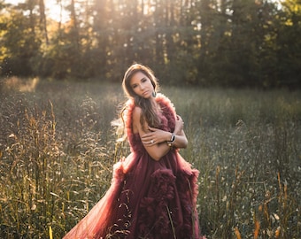 RENTAL DRESS - The Autumn (Size: Small - Large), Tulle, Engagement Dress, Photography, Maternity, Cream, Ruffles