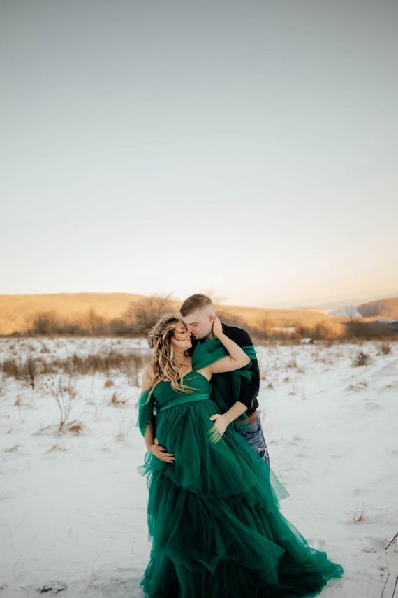 Rental Dress - The Amelia (Size XS-Medium), Photography Gown, Maternity Dress, Emerald Green Dress