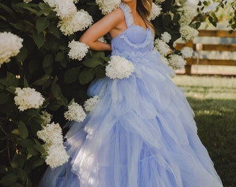 RENTAL DRESS - The Lily (Size 2-8 ), Gown, Tulle Dress, Prom, Petal Dress, Ball Gown Photography, Purple