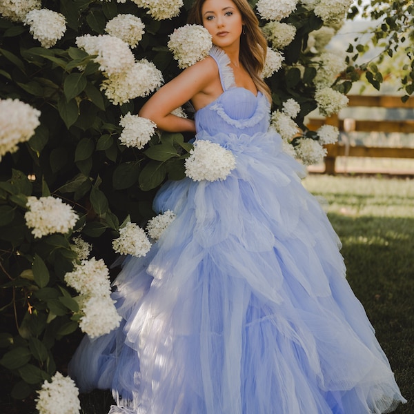 RENTAL DRESS - The Lily (Size 2-8 ), Gown, Tulle Dress, Prom, Petal Dress, Ball Gown Photography, Purple