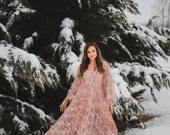 FOR SALE - The Stevie (Size 0-14 ), Pink Boho Sequin, Bohemian, Photography Dress, Maternity, Photoshoot, Senior