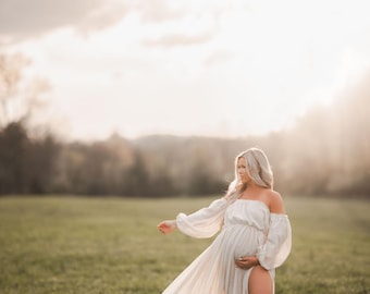 RENTAL DRESS - The Bri (Size Small - XL), Off the Shoulder, Bohemian, Photography Dress, Maternity, Photoshoot, Senior,