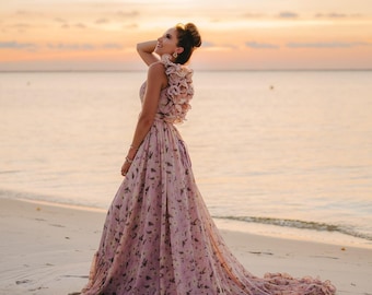 RENTAL DRESS - The Magnolia (Size 0-6),  Photography, Maternity, Engagement, Beach, Corset Back, Ruffles