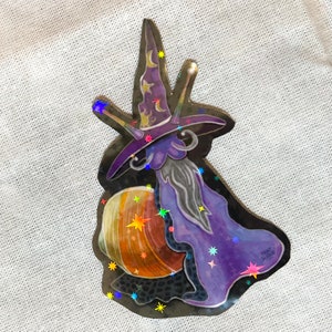 Holographic Rainbow Vinyl Sticker Witch Snail