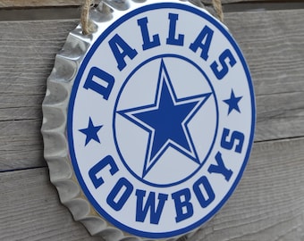 Dallas Football Bottle Cap Wall Decor, Metal Sign, Gift For Dad, Gift For Him, Garage Decor, Cowboys 2