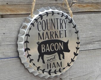 Country Market BottleCap | Farmers Market | Farmhouse Decor | Kitchen Decor