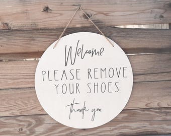 Welcome Sign | Pease Remove Your Shoes | Door Hanger | Door Round | Signs for Door